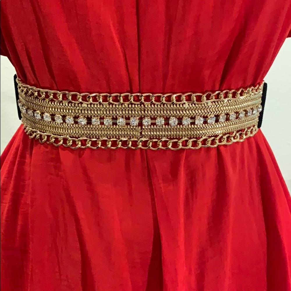 Shiny belt stretch bling accessory rhinestones